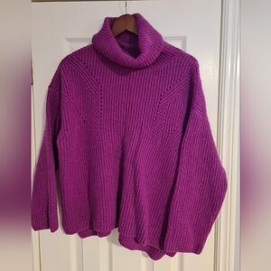 Fat Face Women's Vibrant Dark Pink/Purple Turtle Neck Sweater, Size US 10